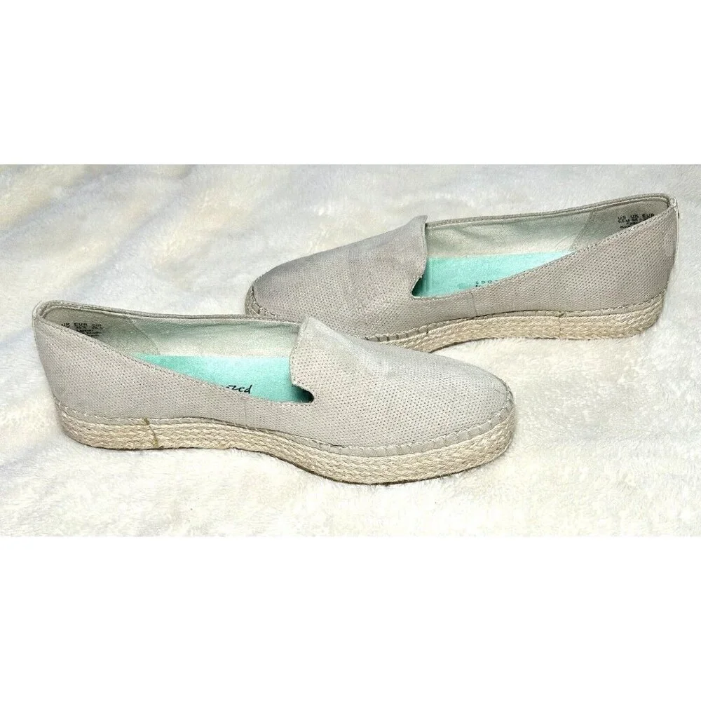 Dr. Scholls Shoes‎ Womens Find Me Loafer Oyster Microfiber Espadrilles Size 9.5
